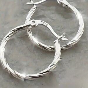 Elegant Sterling Silver 925 Hoop Earrings